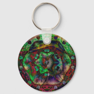 Pretty Flower Burst Abstract Key Ring