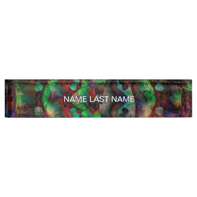 Pretty Flower Burst Abstract Nameplate (Front)