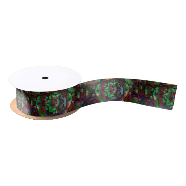 Pretty Flower Burst Abstract Satin Ribbon (Spool)