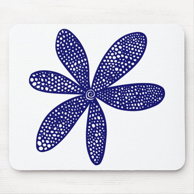 Pretty Flower - Deep Navy Blue Mouse Pad (Front)
