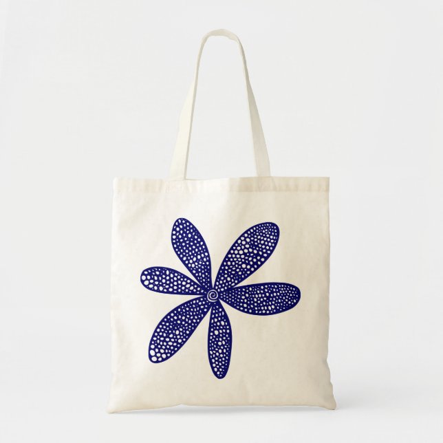 Pretty Flower - Deep Navy Blue Tote Bag (Front)