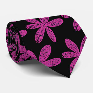 Pretty Flower - Deep Rose on Black Tie