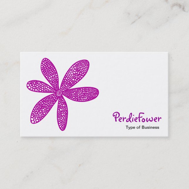 Pretty Flower - Deep Violet Business Card (Front)