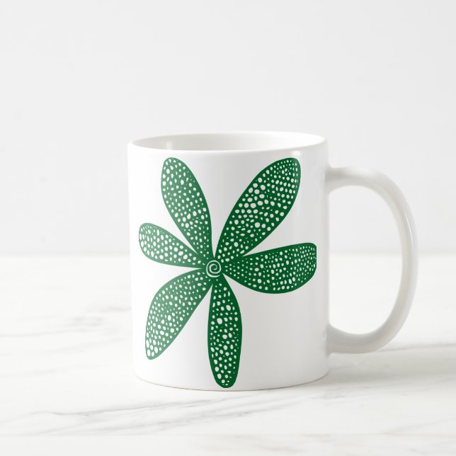 Pretty Flower - Forest Green Coffee Mug (Right)