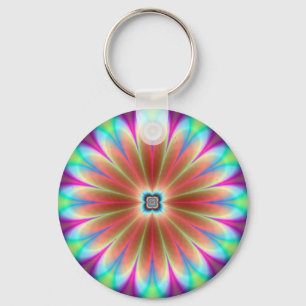 Pretty Flower Fractal Keychain