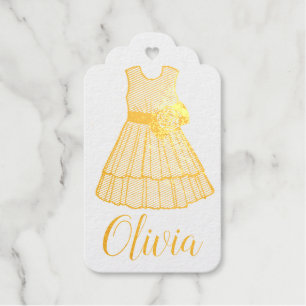 Pretty Flower Girl Dress Wedding Bridal Party Gift Tags