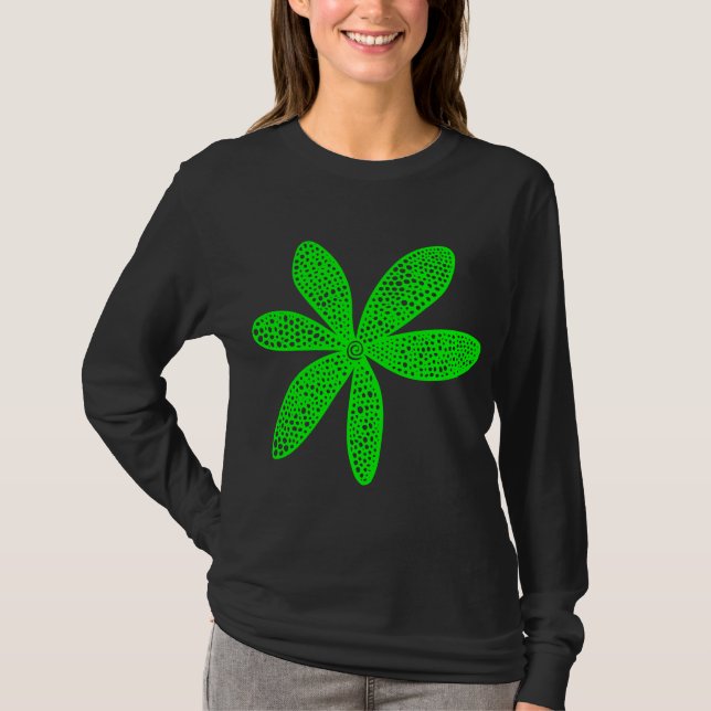 Pretty Flower - Green T-Shirt (Front)