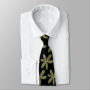 Pretty Flower - Khaki on Black Tie