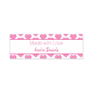 Pretty Flower Love Heart - Made with Love Self-inking Stamp