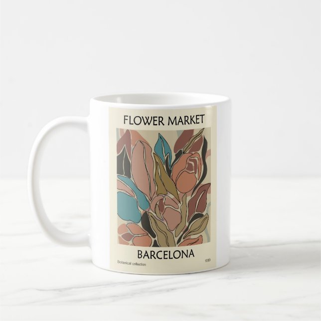 Pretty Flower Market Design Coffee Mug (Left)