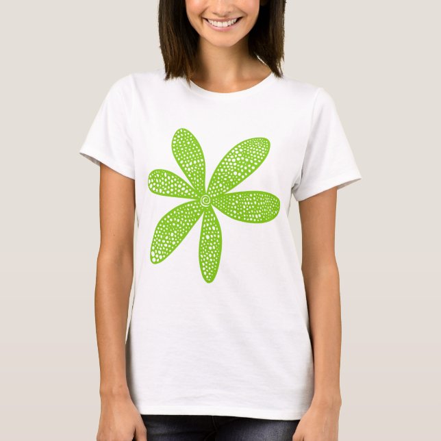 Pretty Flower - Martian Green T-Shirt (Front)