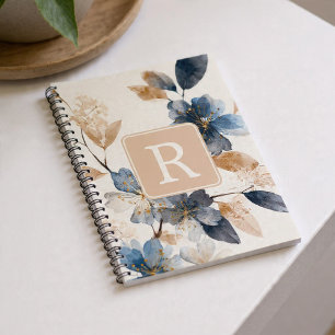 Pretty Flower Monogram Template Personalised Notebook