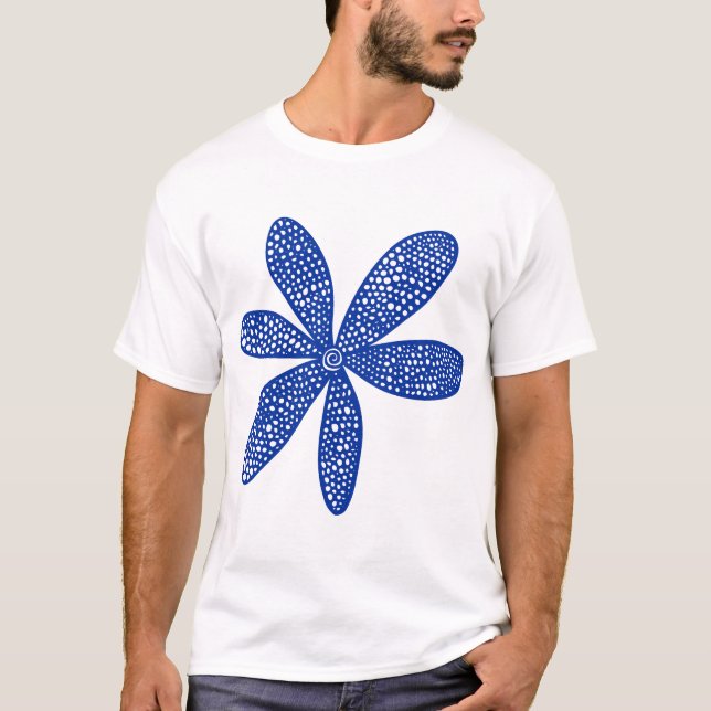 Pretty Flower - Navy Blue T-Shirt (Front)
