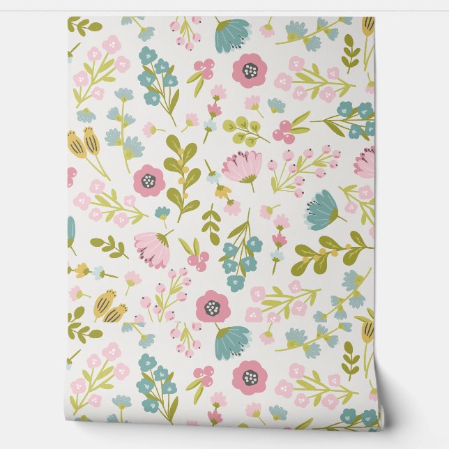 Pretty Flower Pattern Wallpaper (Unrolling)