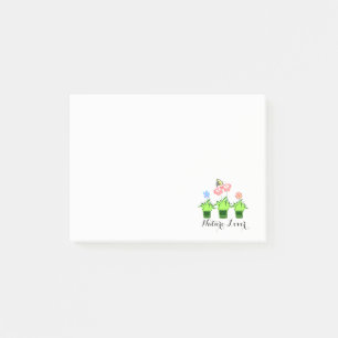 "pretty flower plants" sticky notes, post it notes