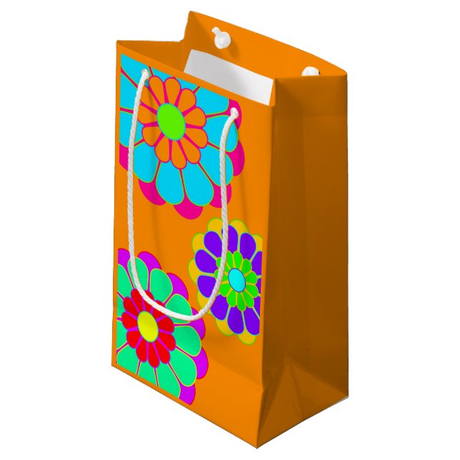 Pretty Flower Power Bloom I II III + your backgr. Small Gift Bag (Front Angled)