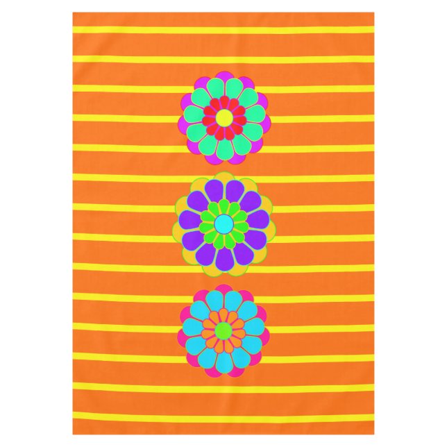 Pretty Flower Power Bloom I II III + your backgr. Tablecloth (Front)