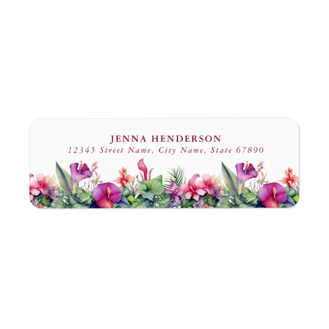 Pretty Flower Return Address Labels (Front)