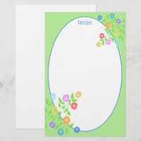 Pretty Flowered Recipe Stationery