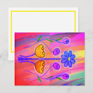Pretty Flowers Abstract Background Postcard
