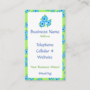 Pretty Flowers And Stripe Business Card