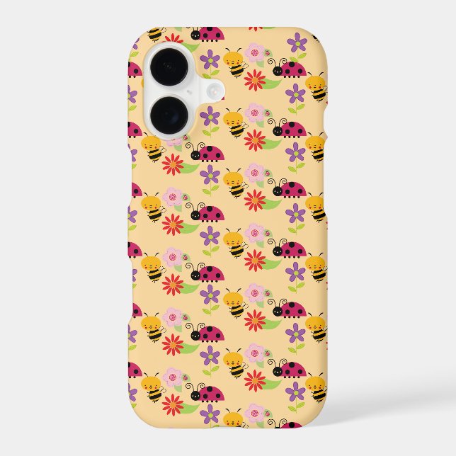 Pretty Flowers Bees and Ladybug Pattern (Back)