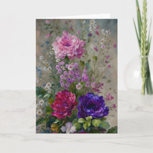 Pretty Flowers Bouquet Floral Art Note Card