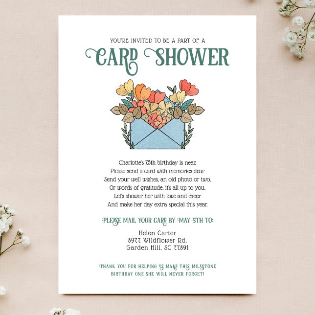 Pretty Flowers Card Shower by Mail 75th Birthday (Creator Uploaded)