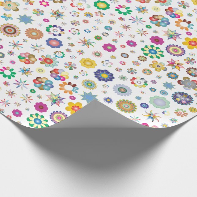 Pretty flowers - colourful wrapping paper (Corner)