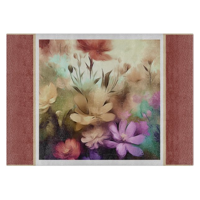 Pretty Flowers Floral Cutting Board (Front)