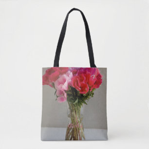 Pretty Flowers For February Photograph+Custom Name Tote Bag