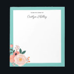 Pretty Flowers From the Desk of Personalised Notepad<br><div class="desc">This pretty notepad features modern multi colour flowers and your personalisation.  Use the template form to add your text.</div>