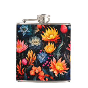 Pretty Flowers Hip Flask