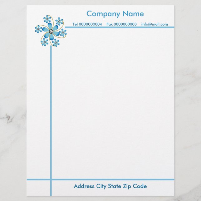 Pretty flowers Letterhead (Front)