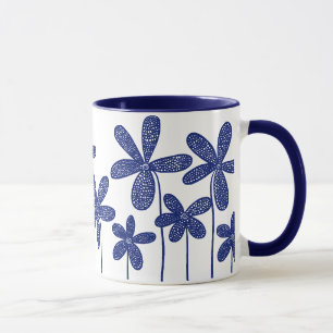 Pretty Flowers - Navy Blue Mug