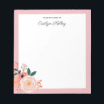 Pretty Flowers, Pink From the Desk of Personalised Notepad<br><div class="desc">This pretty notepad features modern multi colour flowers and your personalisation.  Use the template form to add your text.</div>