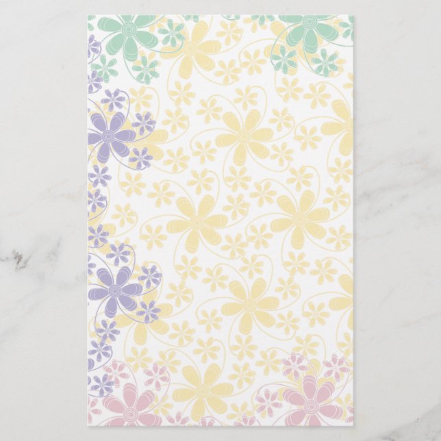 Pretty Flowers Stationery-Floral Stationery (Front)