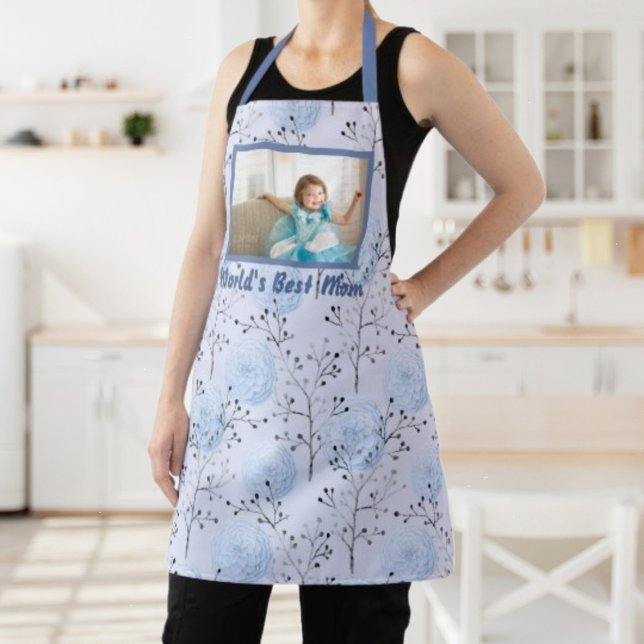 Pretty Flowers World's Best Mum Photo  Apron (Creator Uploaded)