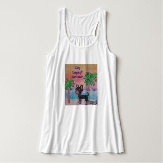 Pretty, flowy womens, tank top chihuahua sunset