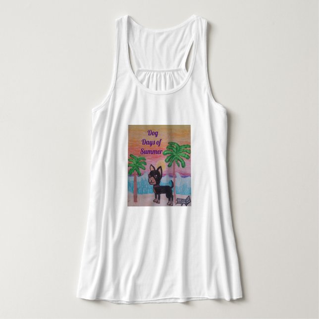 Pretty, flowy womens, tank top chihuahua sunset (Design Front)