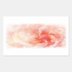 Pretty Fluffy Pink Peony Rectangular Sticker