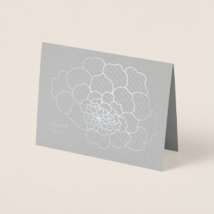 Pretty Foil Floral Design Blank Thank You Card