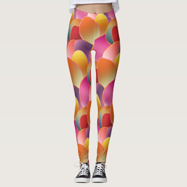 Pretty Foil Gradient Spring Colours Pattern Leggings (Front)