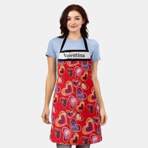 Pretty Foil Textured Stack Double Heart Lollipops Apron