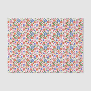 Pretty Folk Art Style Floral Tissue Paper