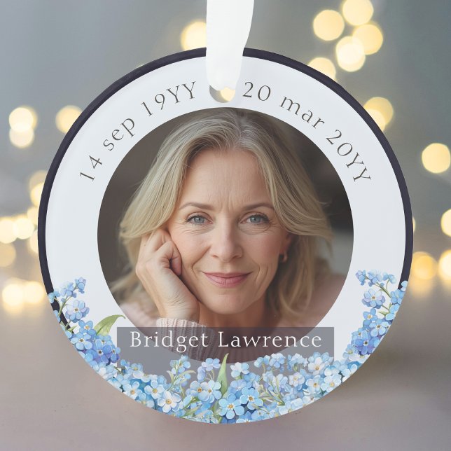 Pretty Forget-me-nots Flowers Remembrance Memorial Ornament (Creator Uploaded)