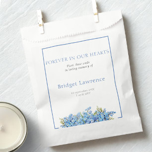 Pretty forget-me-nots funeral seed packet favour bags
