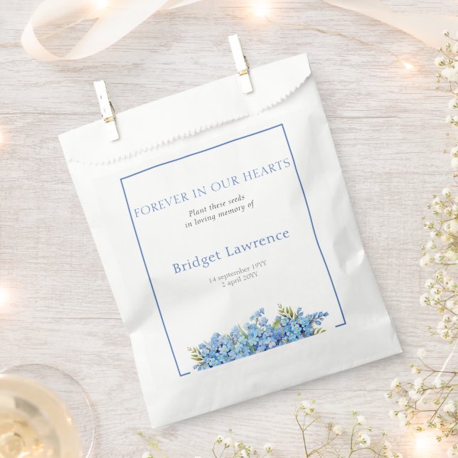 Pretty forget-me-nots funeral seed packet favour bags (Clipped)