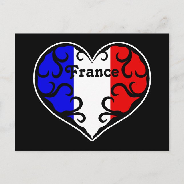 Pretty French heart Postcard (Front)