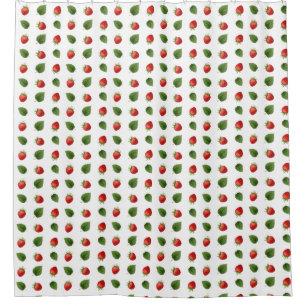 Pretty Fresh Fruit Summer Strawberries Patterned Shower Curtain